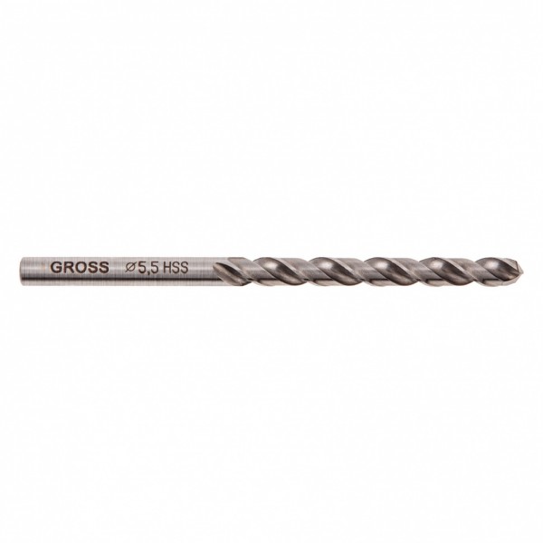 Сверло спиральное по металлу, 5.5 мм, HSS, 338 W Gross 71613