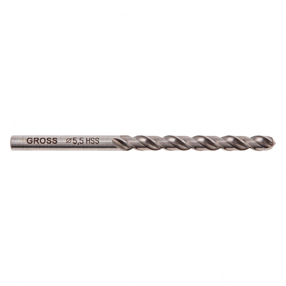 Сверло спиральное по металлу, 5.5 мм, HSS, 338 W Gross 71613
