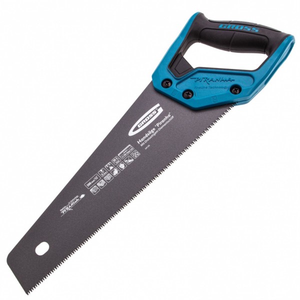 Ножовка по дереву PIRANHA, 300 мм, 11 TPI, 3D-зуб, тефлоновое покрытие полотна, двухкомпонентная рукоятка Gross 24125