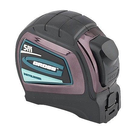 Рулетка Doppelhaken,5 м x 19 мм,двухсторонний зацеп,Нейлон,двусторонняя шкала,автоматическая фиксация Gross 31123