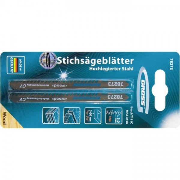 Полотна для электролобзика по дереву, 2 шт, ( 3106-T111C ) Gross 78273