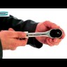 Ключ телескопический трещоточный 1/4, 150-200 мм, CrV, хромированная, двухкомпонентная рукоятка Gross 14074