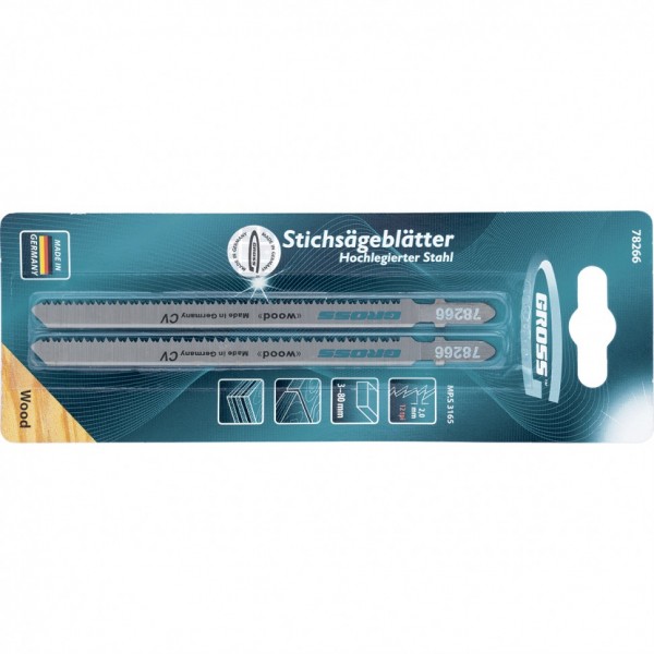 Полотна для электролобзика по дереву, 2 шт, ( 3165 ) Gross 78266