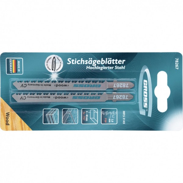 Полотна для электролобзика по дереву, 2 шт, ( 3145 ) Gross 78267