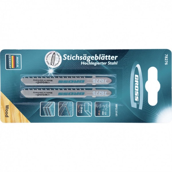 Полотна для электролобзика по дереву, 2 шт, ( 3141 ) Gross 78276