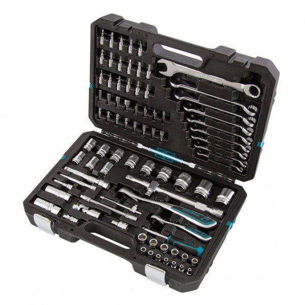 Набор инструментов 82 предметов , 120 зубьев, CrV, 1/4, 1/2 Gross 14149