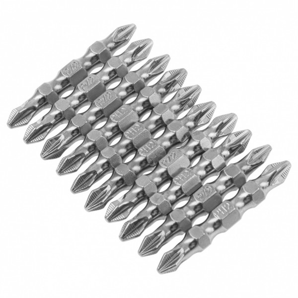 Бита двухсторонняя, PH2-PZ2 х 45 мм, сталь S2, 10 шт. Gross 11217