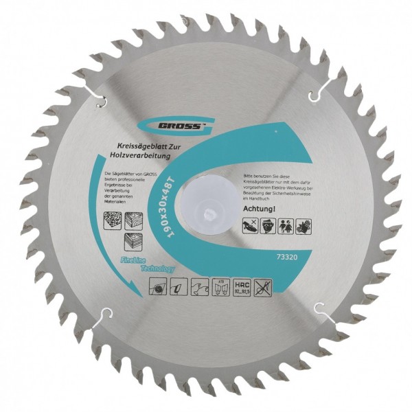 Пильный диск по дереву 190 x 30 x 48Т Gross 73320