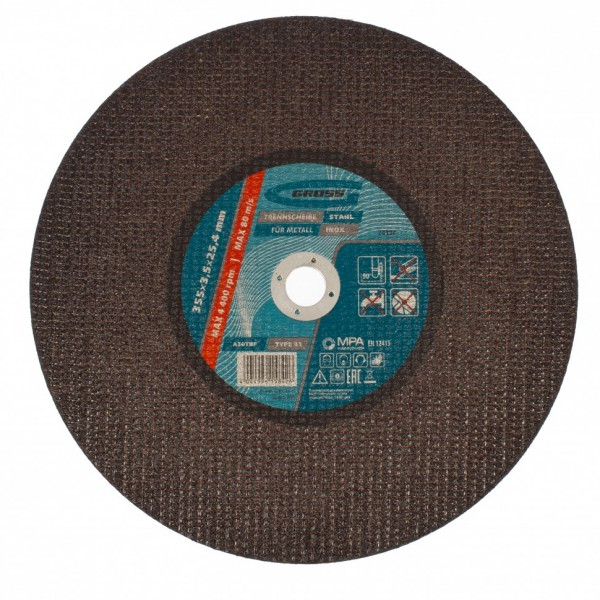 Круг отрезной по металлу, 355 x 3.5 x 25.4 мм Gross 74394
