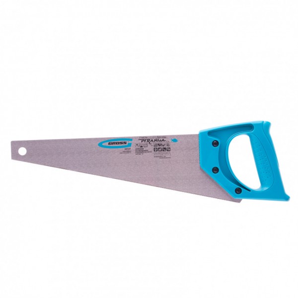 Ножовка для работы с ламинатом Piranha, 360 мм, 15-16 TPI, зуб 2D, каленый зуб, пласт.рук-ка Gross 24121