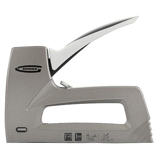 Степлер мебельный (Aluminium 140), алюминиевый корпус, регулятор удара, тип скобы 140, 300, 6-14 мм Gross 41007