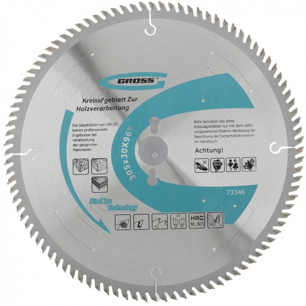 Пильный диск по дереву 305 x 30 x 96 Т Gross 73346