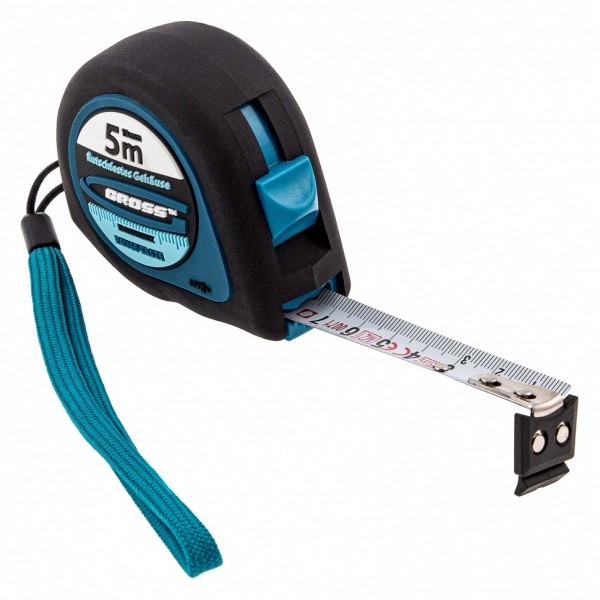 Рулетка Ergonomisch,5 м x 19 мм,магнитный обрезиненный зацеп Gross 31102