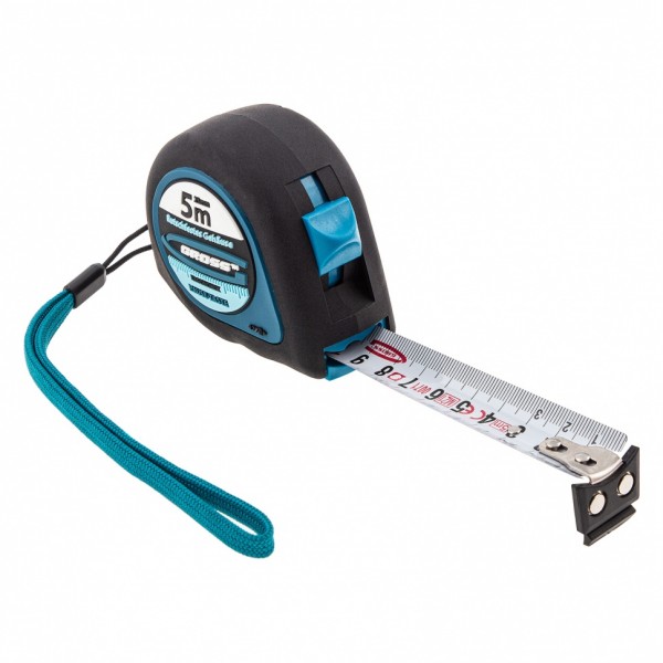 Рулетка Ergonomisch,5 м x 25 мм,магнитный обрезиненный зацеп Gross 31103