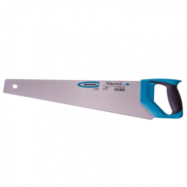 Ножовка по дереву Piranha, 500 мм, 11-12 TPI, зуб-3D, каленый зуб, двухкомпонентная рукоятка Gross 24104