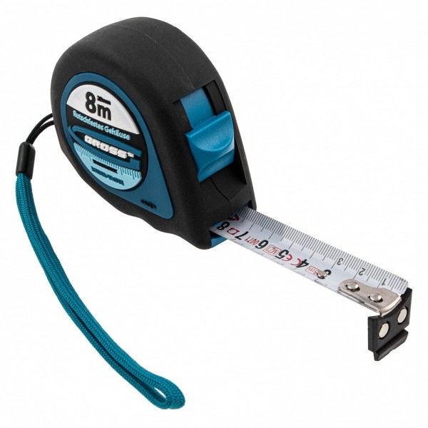 Рулетка Ergonomisch,8 м x 25 мм,магнитный обрезиненный зацеп Gross 31104