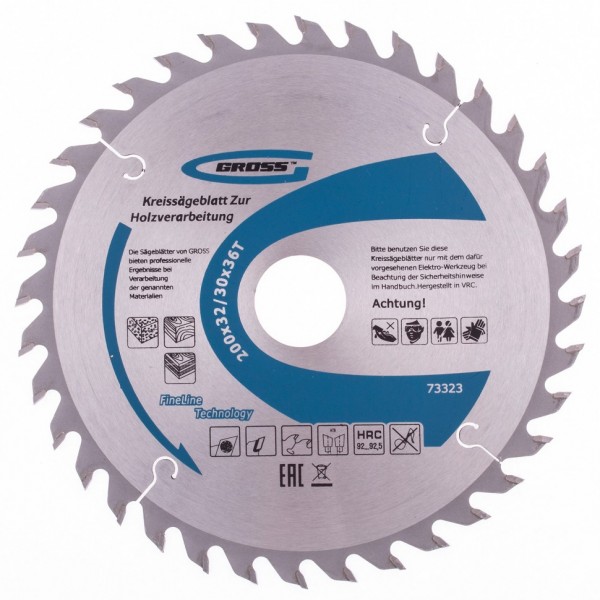 Пильный диск по дереву 200 x 32/30 x 36Т Gross 73323