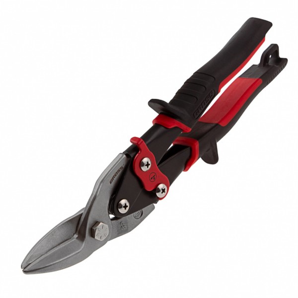 Ножницы по металлу Piranha, 250 мм, прямой и левый рез, сталь СrMo, двухкомпонентные рукоятки Gross 78321