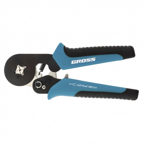 Клещи (пресс-клещи) для обжима наконечников электропроводов с сечением 0.25-8 мм2 Gross 17724