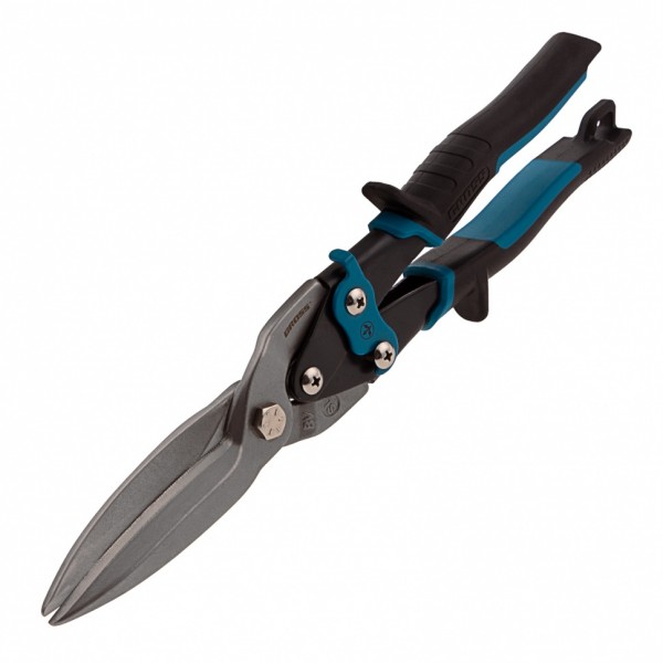 Ножницы по металлу Piranha, 270 мм, прямой проходной рез, сталь СrMo, двухкомпонентные рукоятки Gross 78329