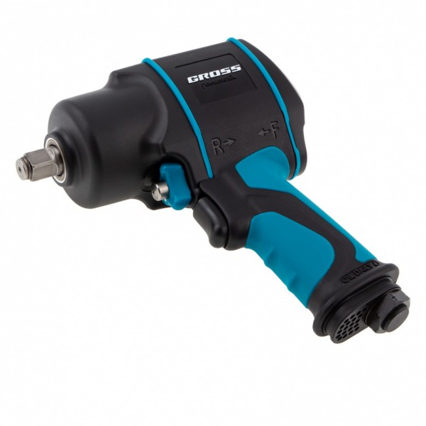Гайковерт пневматический ударный G1285, 1/2, Twin Hammer, 1220Нм, 6500 об/мин, композитный Gross 57442