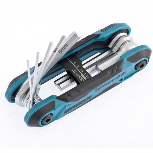 Набор ключей имбусовых HEX, складные, 8 шт CrV Gross 16412