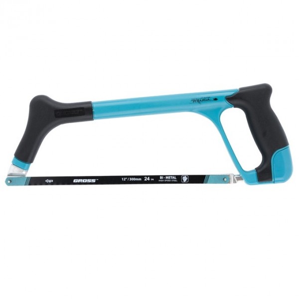 Ножовка по металлу Piranha, 300 мм, трехкомпонентная металлопластиковая рамка Gross 77602