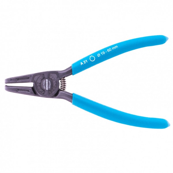 Съемник, 165 мм, для внешних стопорных колец (19-60 мм), изогнутые губки (разжим) Gross 18341